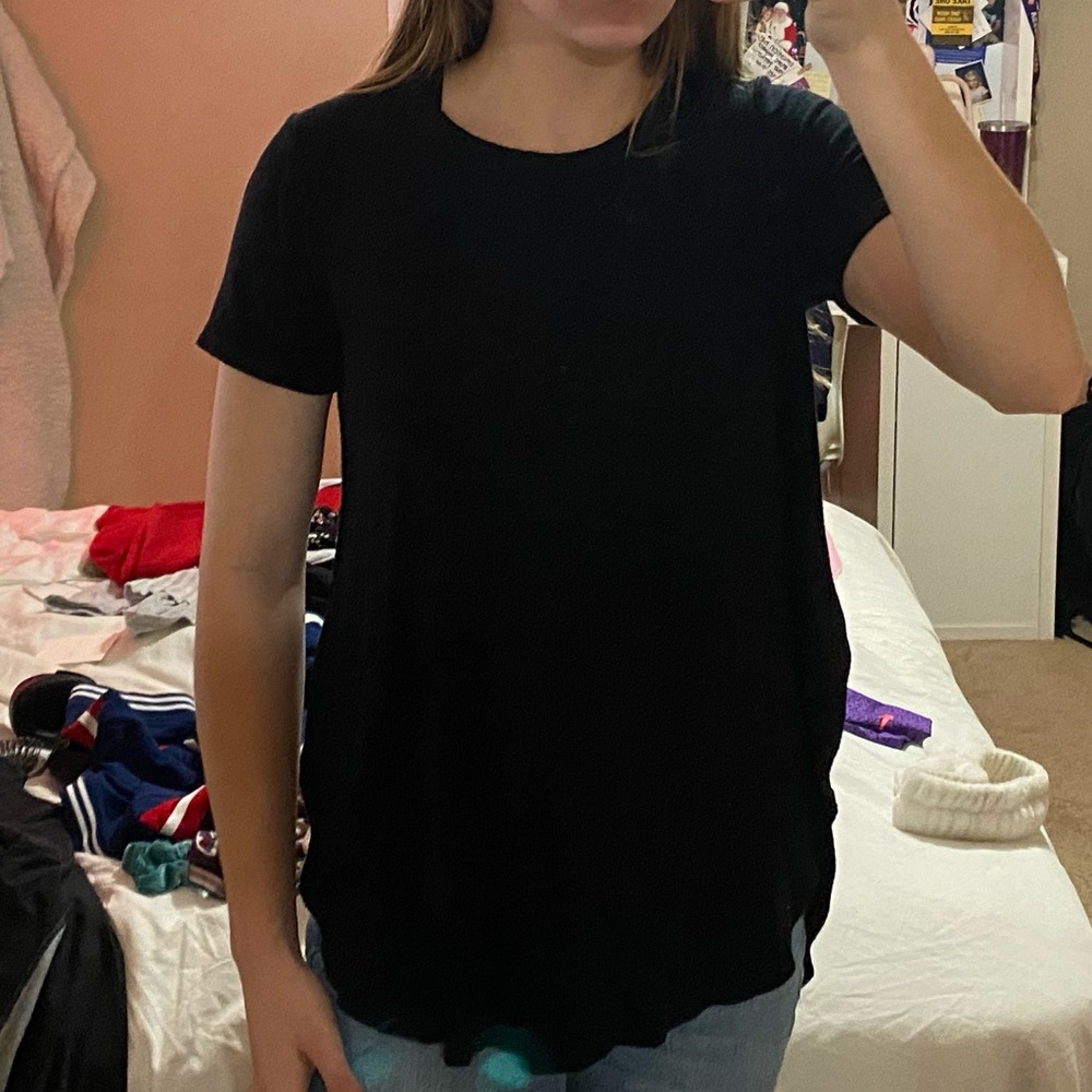 Black side open shirt